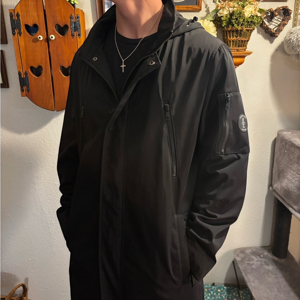 Kenneth Cole New York Black Raincoat